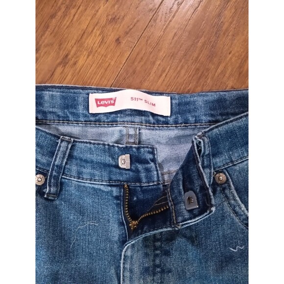 NWT Levi's 511 slim performance jeans boys 12reg 27x26 dark wash denim - Picture 4 of 6